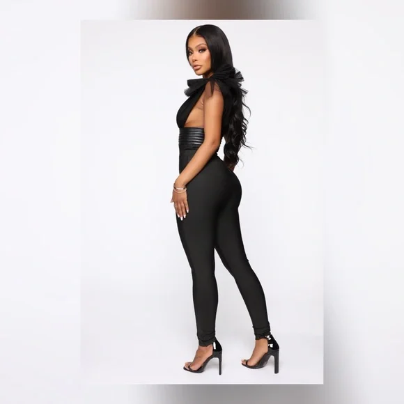 BRAND NEW/ Tulle Top Bandage Jumpsuit - Picture 7 of 7